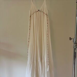 Zara Cream Spaghetti Strap Maxi Sundress
